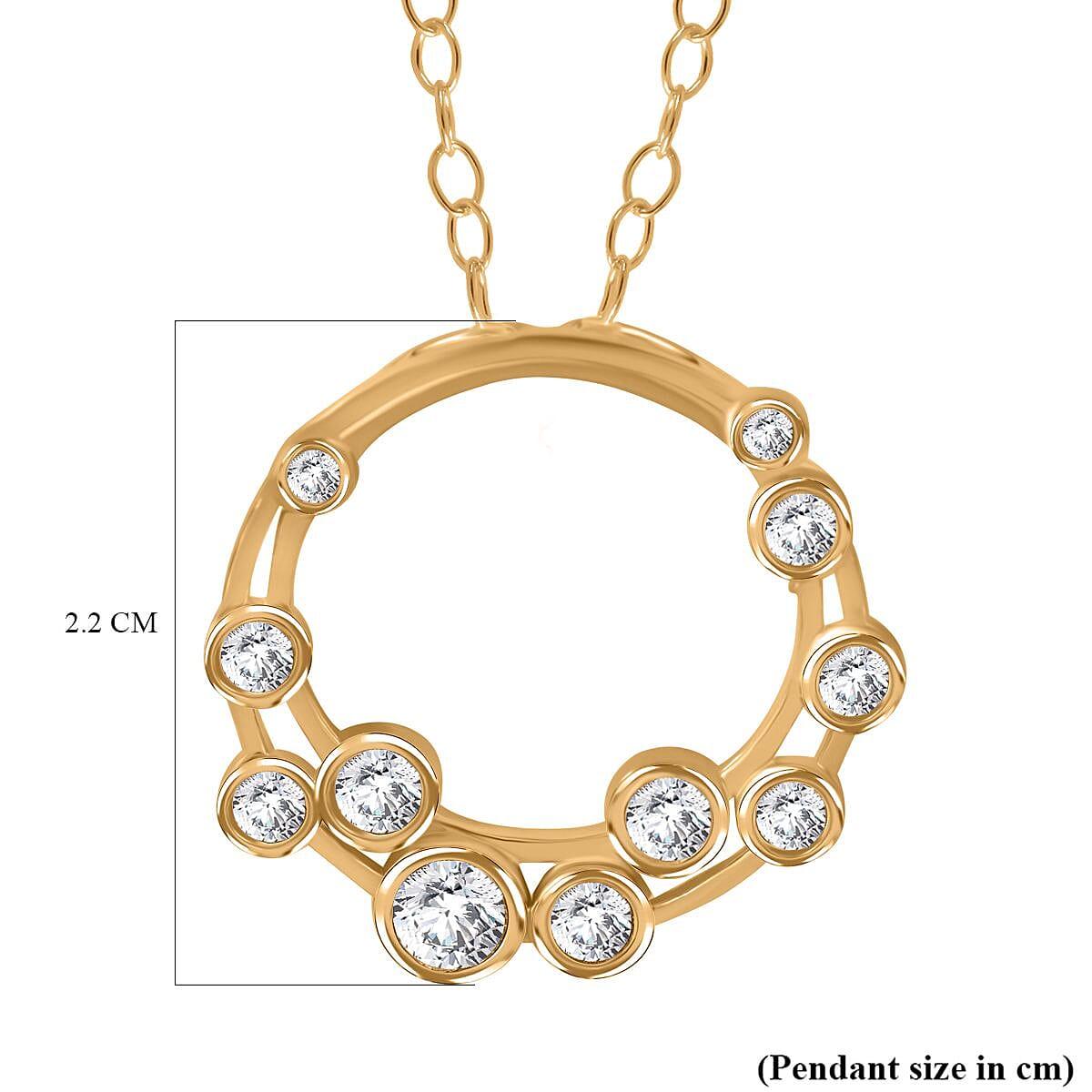 Designer Inspired - Moissanite Bubble Necklace (Size 20) in 18K Yellow Gold Vermeil Plated Sterling Silver 4263100 6
