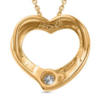 Designer Inspiration - Moissanite Heart Pendant with Chain (Size 20) in 18K Vermeil Yellow Gold Plated Sterling Silver