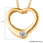 Designer Inspiration - Moissanite Heart Pendant with Chain (Size 20) in 18K Vermeil Yellow Gold Plated Sterling Silver