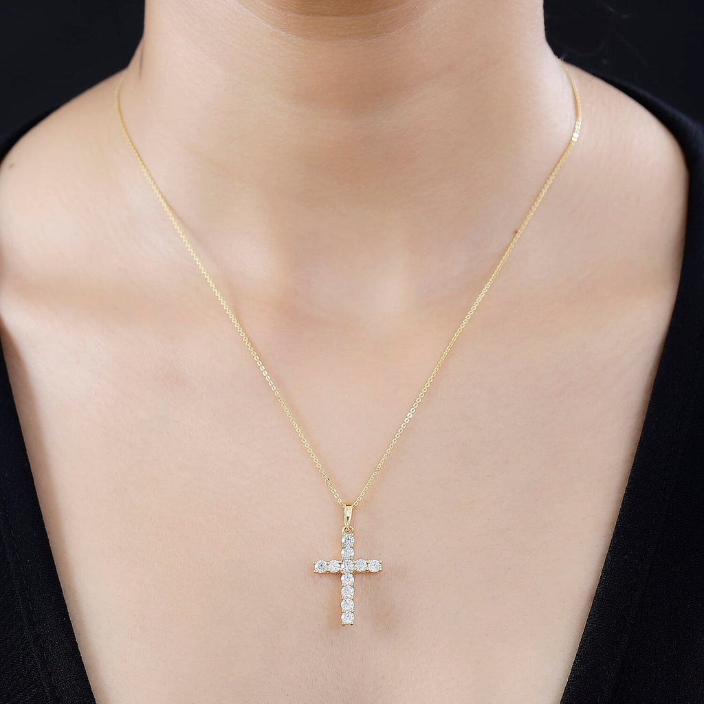 Moissanite Pendant with Chain (Size 20) in Vermeil YG Sterling Silver  1.200  Ct.