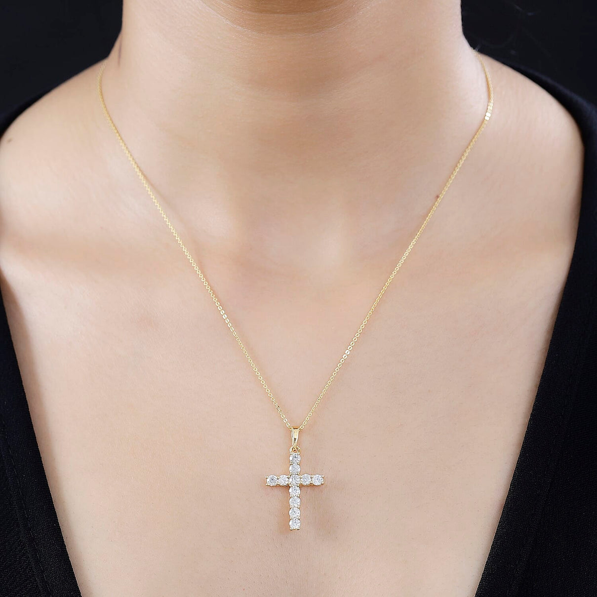 Moissanite Pendant with Chain (Size 20) in Vermeil YG Sterling Silver  1.200  Ct. 4267181 2