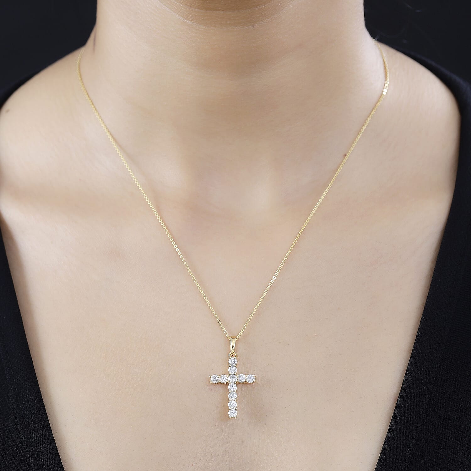 Moissanite Pendant with Chain (Size 20) in Vermeil YG Sterling Silver  1.200  Ct. 4267181 2