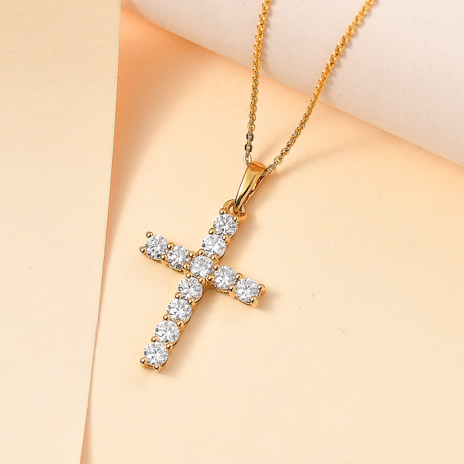 Moissanite Pendant with Chain (Size 20) in Vermeil YG Sterling Silver  1.200  Ct. 4267181 3