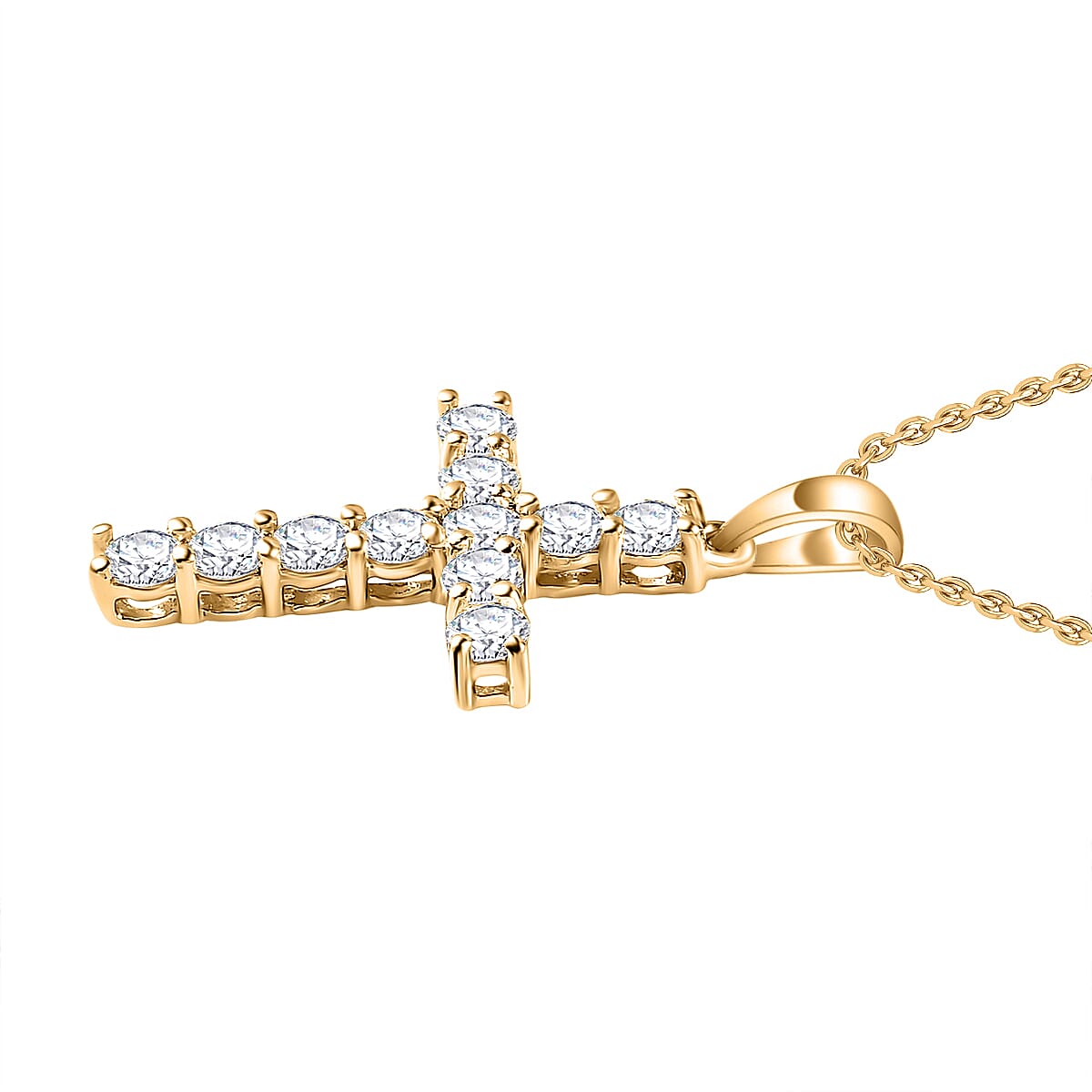 Moissanite Pendant with Chain (Size 20) in Vermeil YG Sterling Silver  1.200  Ct. 4267181 4