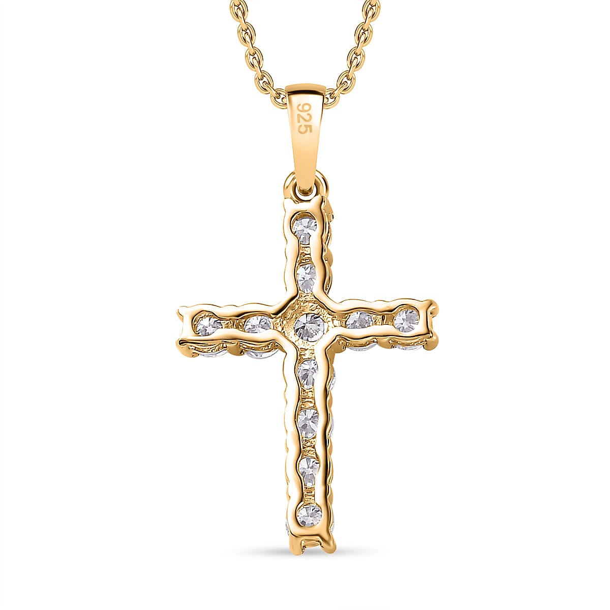 Moissanite Pendant with Chain (Size 20) in Vermeil YG Sterling Silver  1.200  Ct. 4267181 5