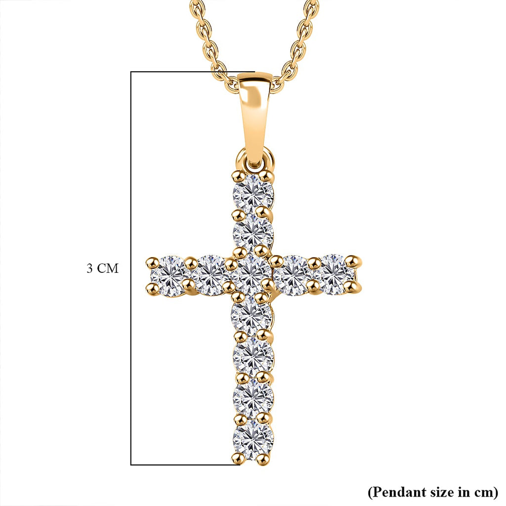Moissanite Pendant with Chain (Size 20) in Vermeil YG Sterling Silver  1.200  Ct.