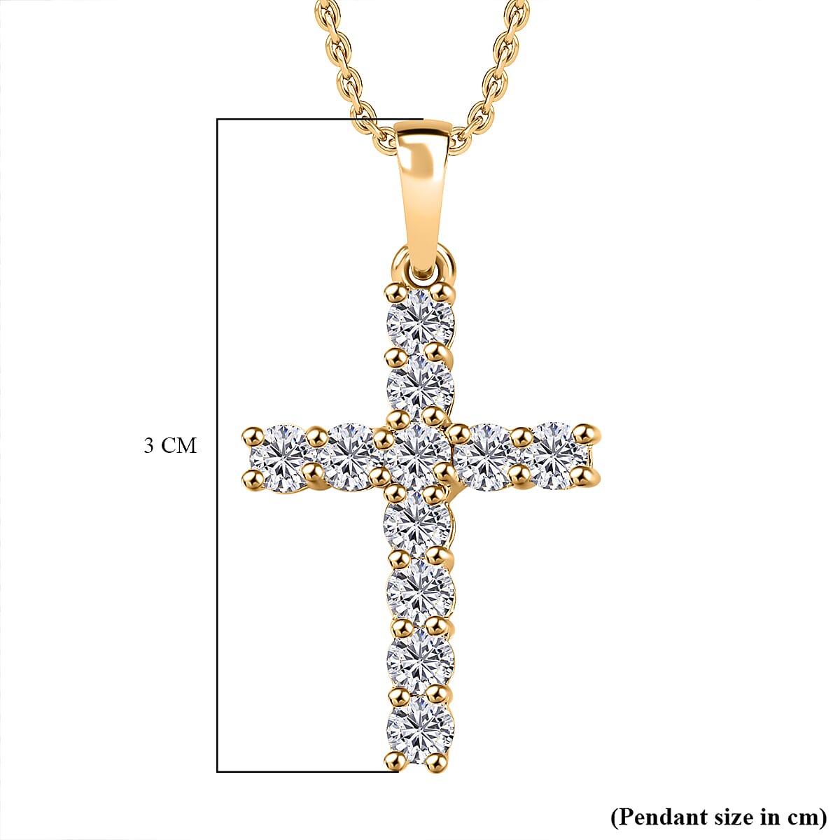 Moissanite Pendant with Chain (Size 20) in Vermeil YG Sterling Silver  1.200  Ct. 4267181 6