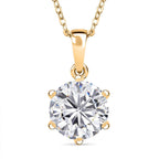 Moissanite Pendant with Chain (Size 20) in Vermeil YG Sterling Silver  3.000  Ct.