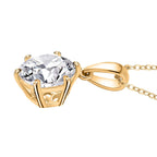 Moissanite Pendant with Chain (Size 20) in Vermeil YG Sterling Silver  3.000  Ct.