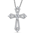 Moissanite Pendant with Chain (Size - 20) in Rhodium Overlay Sterling Silver
