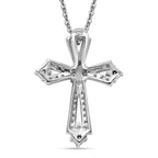 Moissanite Pendant with Chain (Size - 20) in Rhodium Overlay Sterling Silver