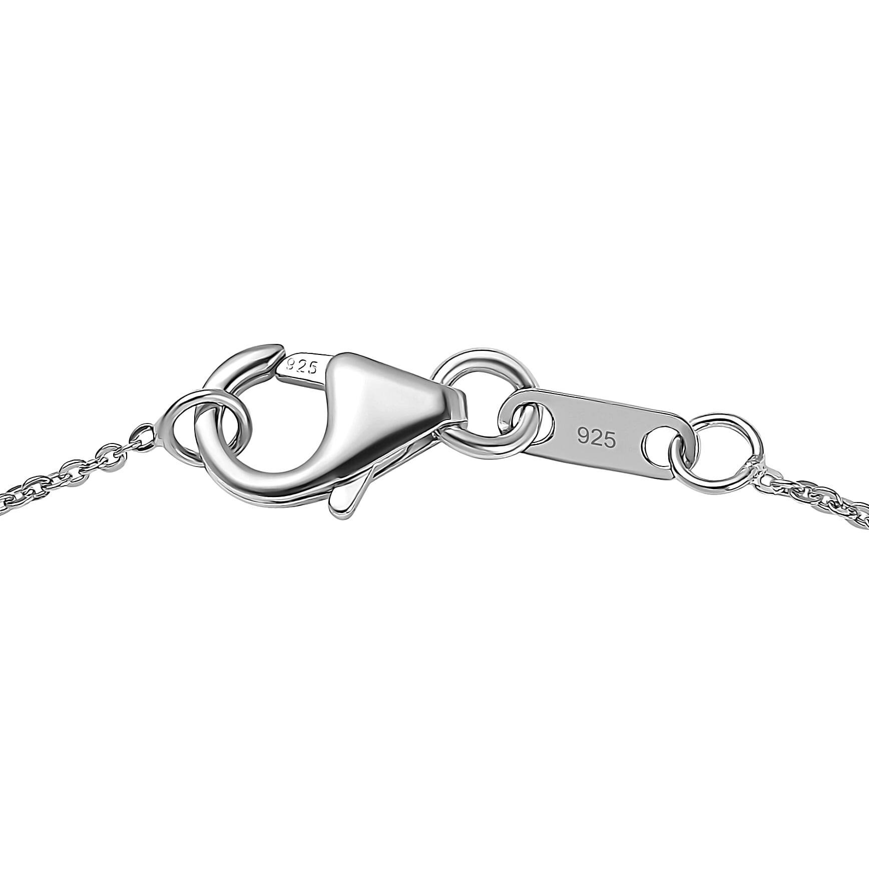 Moissanite Pendant with Chain (Size 20) in Rhodium Overlay Sterling Silver 4296946 4