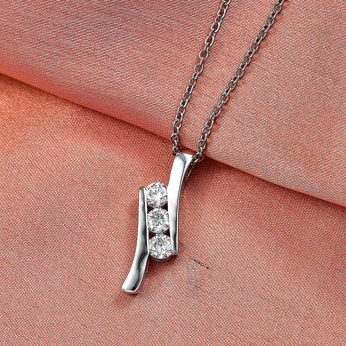 Moissanite S-Curve Trilogy Pendant with Chain (Size 20) 4449271 2