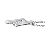 Moissanite S-Curve Pendant in Platinum Overlay Sterling Silver with Chain (Size 20)