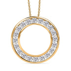 Moissanite Pendant with Chain (Size 20) in 18K YG Plating Sterling Silver 1.2  Ct.