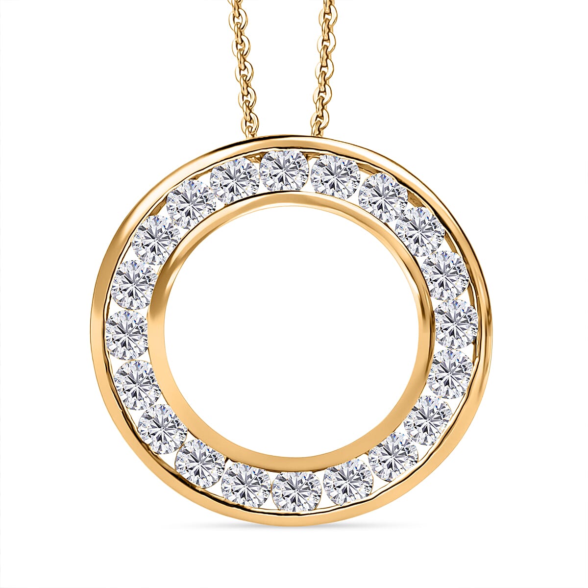Moissanite Pendant with Chain (Size 20) in 18K YG Plating Sterling Silver 1.2  Ct. 4417503 0