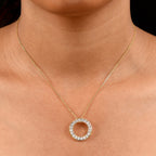 Moissanite Pendant with Chain (Size 20) in 18K YG Plating Sterling Silver 1.2  Ct.