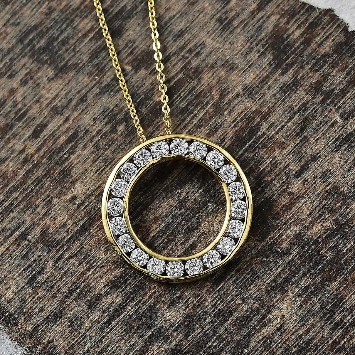 Moissanite Pendant with Chain (Size 20) in 18K YG Plating Sterling Silver 1.2  Ct. 4417503 3