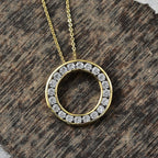 Moissanite Pendant with Chain (Size 20) in 18K YG Plating Sterling Silver 1.2  Ct.