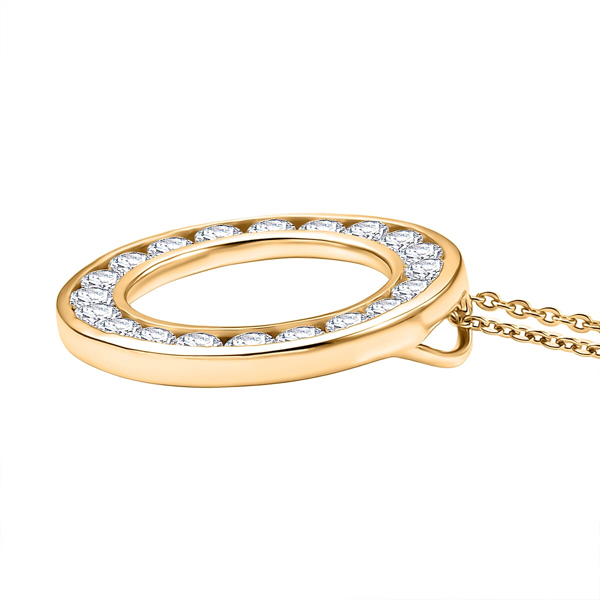 Moissanite Pendant with Chain (Size 20) in 18K YG Plating Sterling Silver 1.2  Ct. 4417503 4