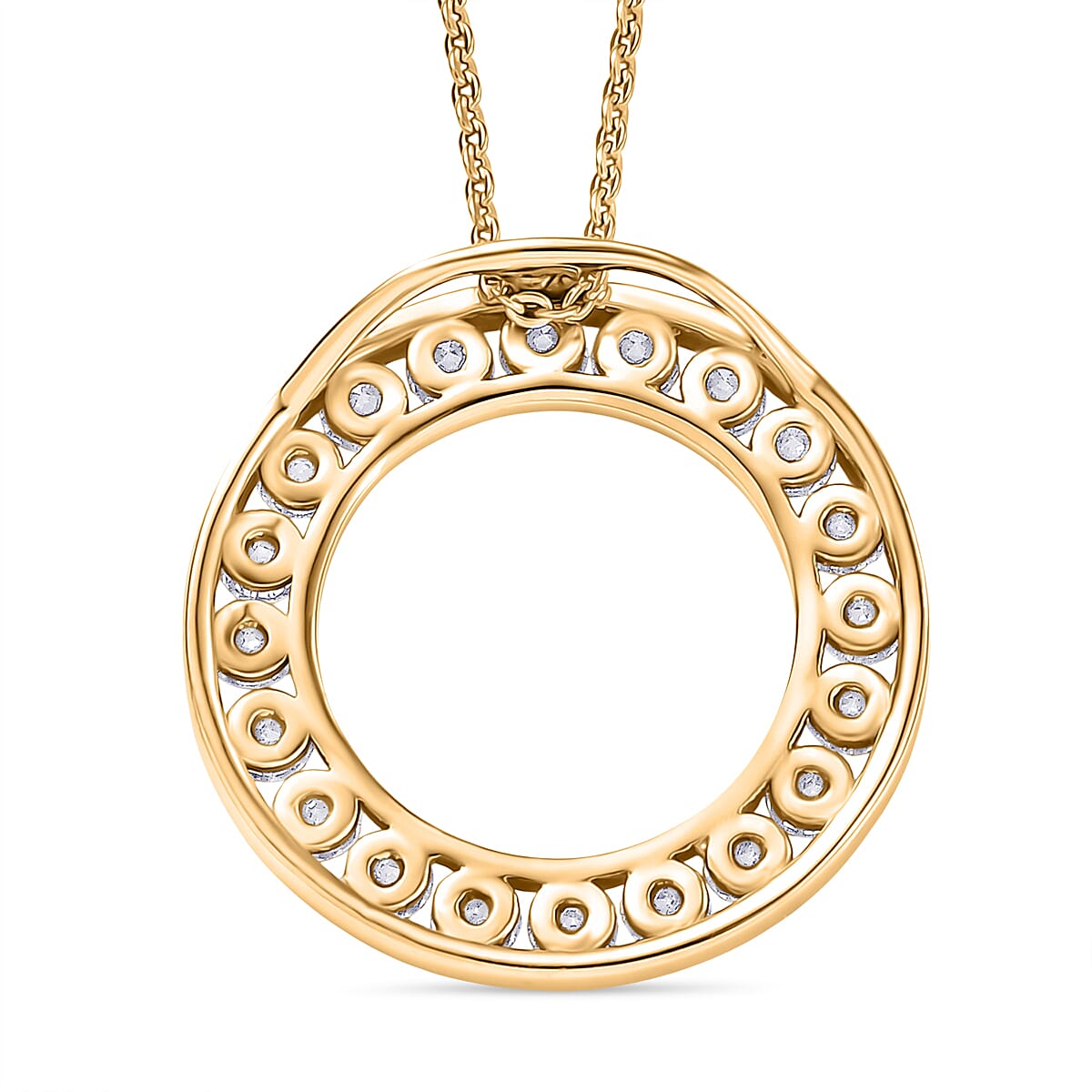 Moissanite Pendant with Chain (Size 20) in 18K YG Plating Sterling Silver 1.2  Ct. 4417503 5