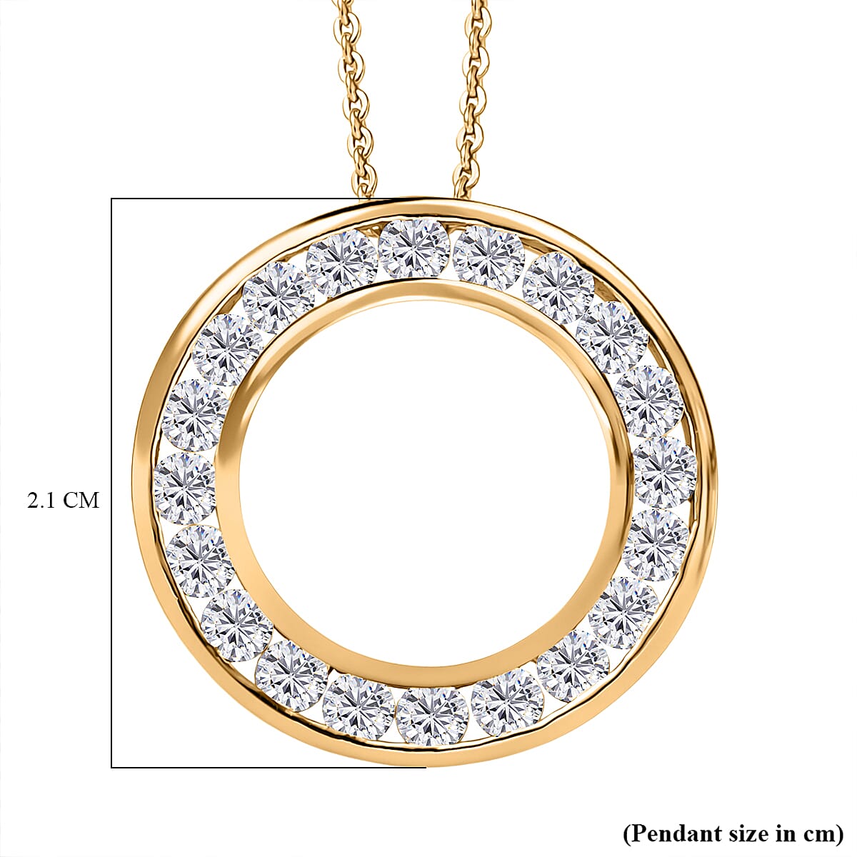 Moissanite Pendant with Chain (Size 20) in 18K YG Plating Sterling Silver 1.2  Ct. 4417503 7