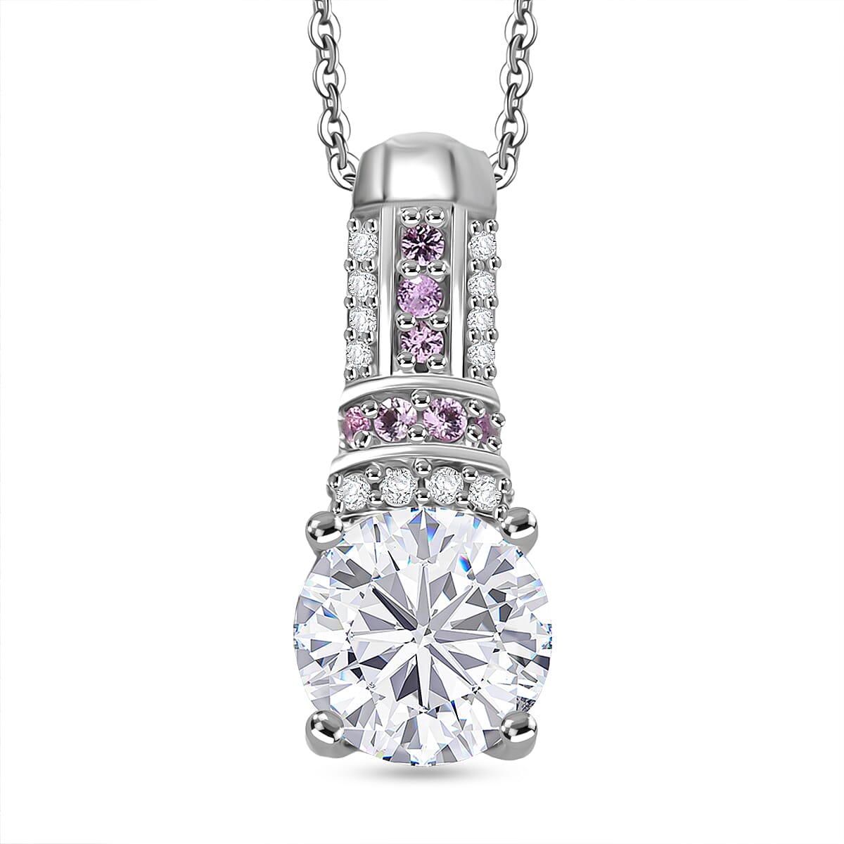 D'joy 1.7 Ct. Moissanite Solitaire set(cp) in Rhodium Sterling Silver 4422712 0