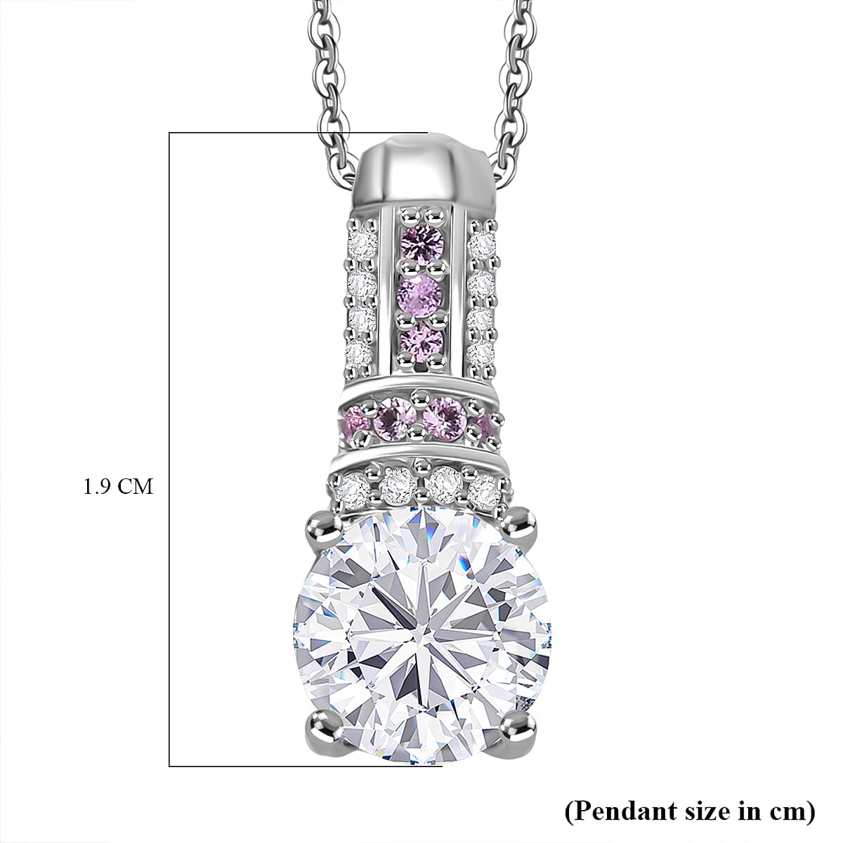 D'joy 1.7 Ct. Moissanite Solitaire set(cp) in Rhodium Sterling Silver 4422712 6