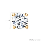 Moissanite Solitaire Push Back Earring in Yellow Gold Plated Sterling Silver