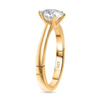 Moissanite Ring in 18K Vermeil Yellow Gold Plated Sterling Silver 0.94 Ct.