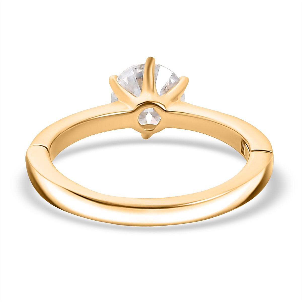 D'joy Moissanite Solitaire Ring in 18K Vermeil Yellow Gold Sterling Silver 8168575 5