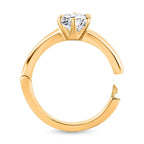 Moissanite Solitaire Ring in 18K Yellow Gold Vermeil Plated Sterling Silver