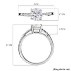 Moissanite Ring in Platinum Overlay Sterling Silver 1.30 Ct.