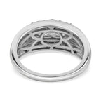 Moissanite Ring in Platinum Overlay Sterling Silver 1.41 Ct