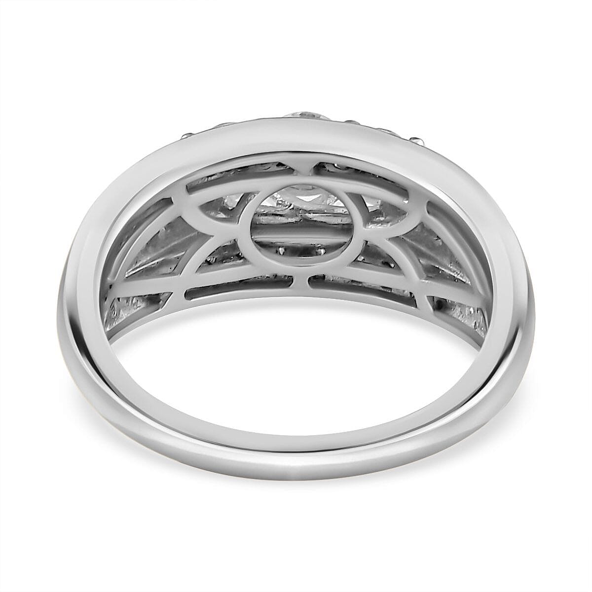 Moissanite Ring in Platinum Overlay Sterling Silver 1.41 Ct 7387972 4