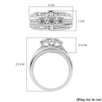 Moissanite Ring in Platinum Overlay Sterling Silver 1.41 Ct