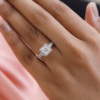 Moissanite Ring in Platinum Overlay Sterling Silver 1.58 Ct.