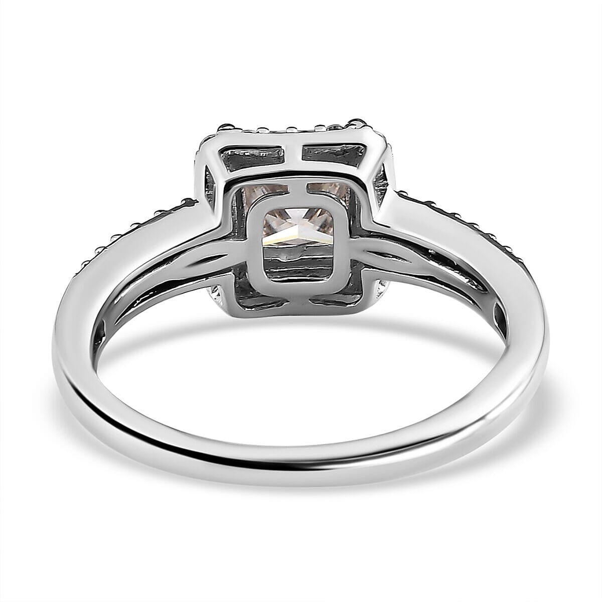 Moissanite Ring in Platinum Overlay Sterling Silver 1.58 Ct. 7370978 8