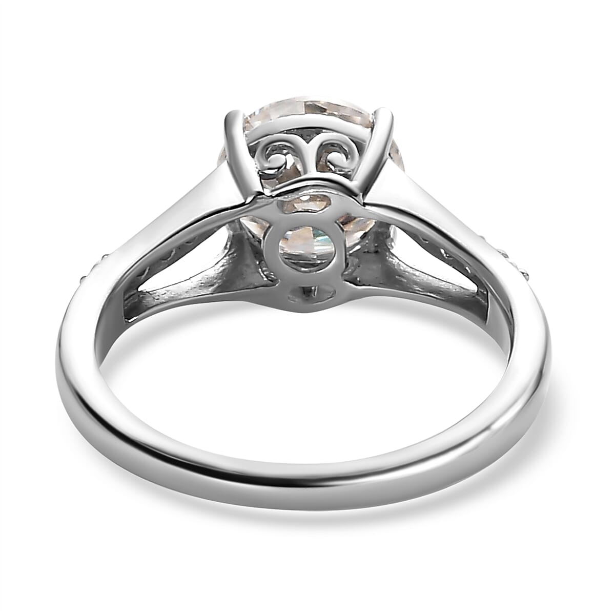 Moissanite Ring in Platinum Overlay Sterling Silver 1.98 Ct. 7485072 4