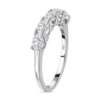 Moissanite Ring in Platinum Overlay Sterling Silver 1.240 Ct.