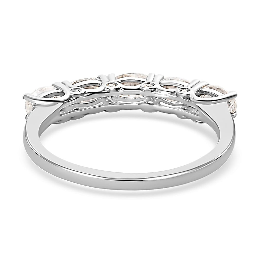 Moissanite Ring in Platinum Overlay Sterling Silver 1.240 Ct.
