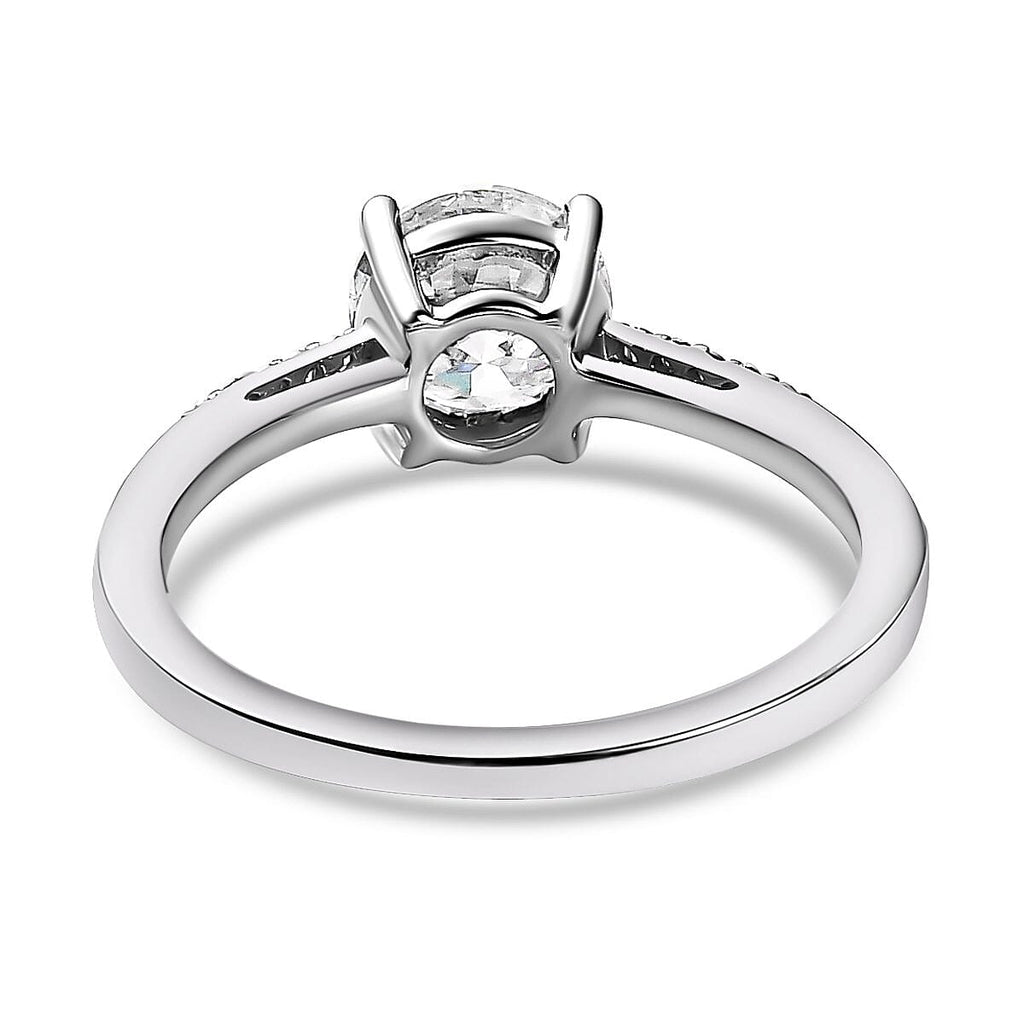 Moissanite Ring in Platinum Overlay Sterling Silver 1.30 Ct.