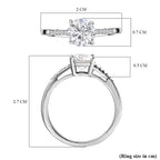 Moissanite Ring in Platinum Overlay Sterling Silver 1.30 Ct.