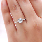 Moissanite Ring in Platinum Overlay Sterling Silver 1.31 Ct.