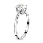 Moissanite Ring in Platinum Overlay Sterling Silver 1.31 Ct.