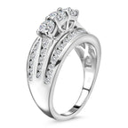 Moissanite Ring in Platinum Overlay Sterling Silver 1.41 Ct
