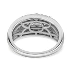 Moissanite Ring in Platinum Overlay Sterling Silver 1.41 Ct