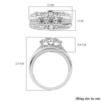 Moissanite Ring in Platinum Overlay Sterling Silver 1.41 Ct