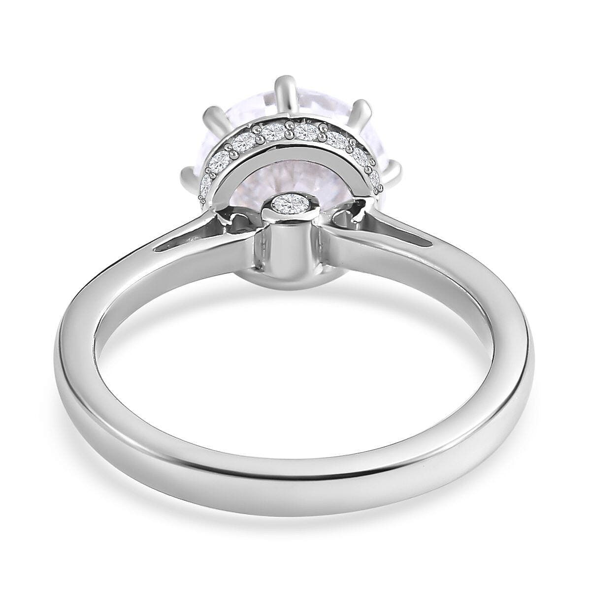 Moissanite Ring in Platinum Overlay Sterling Silver 2.35 Ct 7266409 8