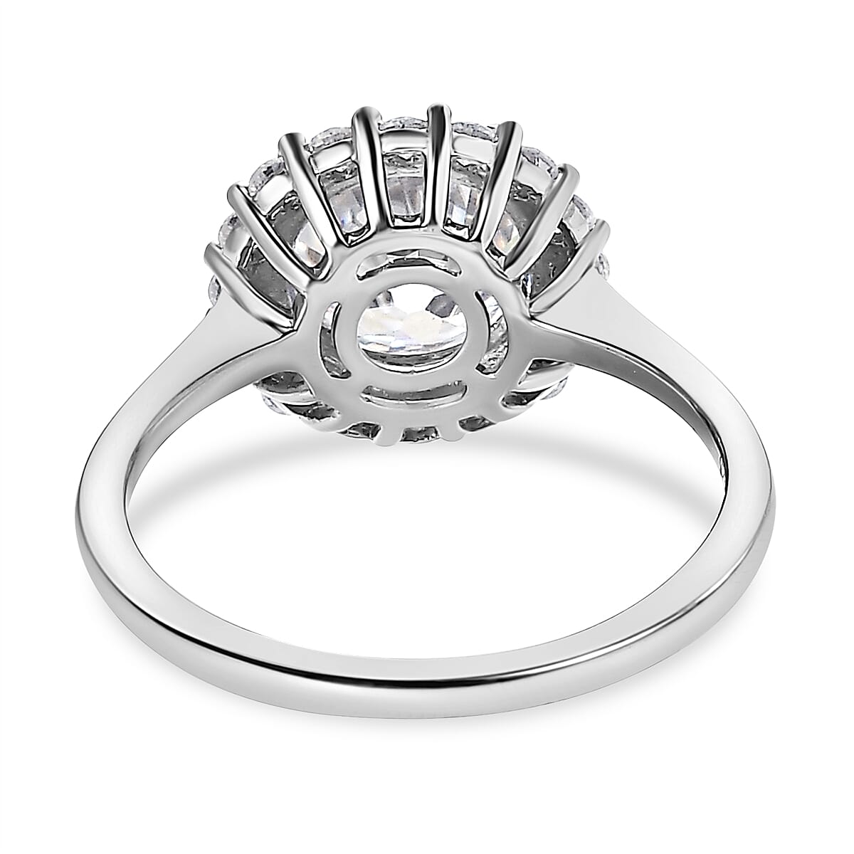 European Cut Moissanite Ring in Platinum Overlay Sterling Silver 2.46 Ct. 7536352 4